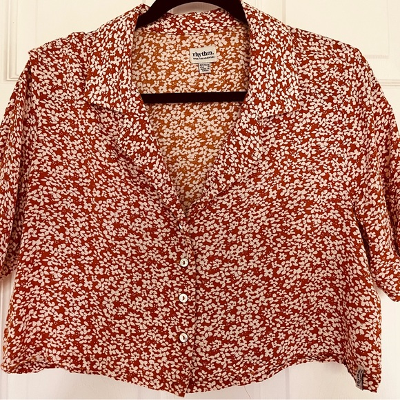 Rhythm. Crop button-up floral shirt - Picture 3 of 5